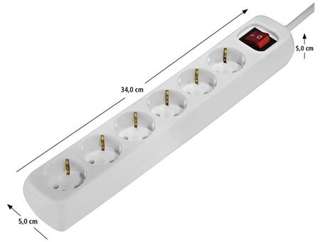 Hama 30384 6fach Stecker mit Schalter