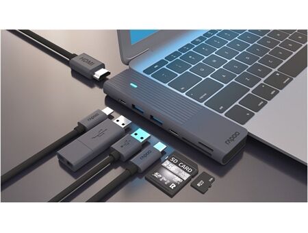 rapoo USB-C 7-in-2 Multiport Adapter