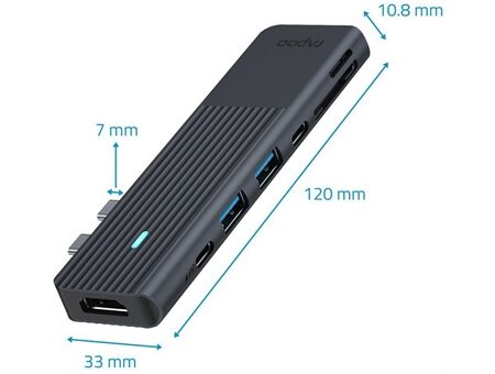 rapoo USB-C 7-in-2 Multiport Adapter