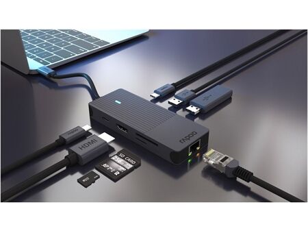 rapoo USB-C 8-in-1 Multiport Adapter