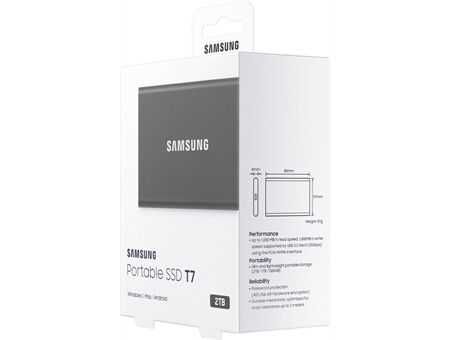 Samsung Portable SSD T7 2TB Titan Grey