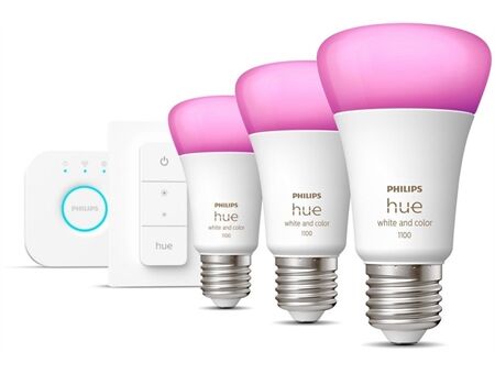 hue W&C Amb. 9W A60 E27 3er Pack