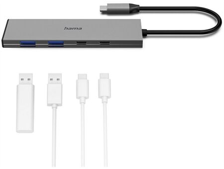 Hama USB-C-Hub 4 Ports 2x USB-A, 2x USB-C, USB 3.2 Gen2