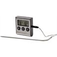 XavaX Digitales Bratenthermometer mit Timer, Kabelsensor