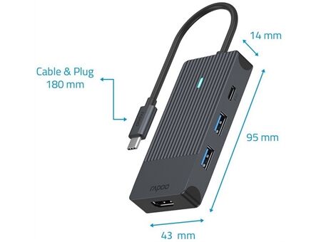 rapoo USB-C 4-in-1 Multiport Adapter