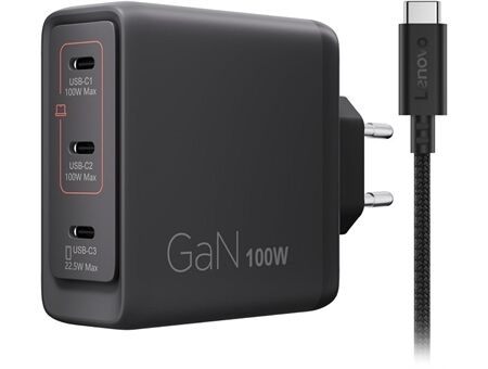 Lenovo Triple USB-C GaN AC Adapter (100W)